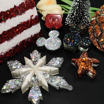Ceya Holographic Chunky Glitter, 1 LB/ 16OZ Laser Orange Bulk Craft Glitter Mixed Chunky Fine Glitter Bottled Metallic Flake Nail Sequins for Resin, Tumblers, Scrapbooking, Festival Decor, Art Project
