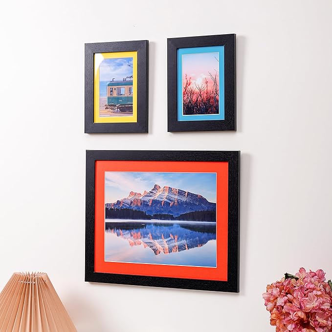 HOTUO 10 Pack 5x7 Mixed Colors Picture Mats, 4 Ply Thickness Frame Mattes for 4x6 Photo, Photo Mat with Core Bevel Cut, for Frames/Artwork/Print/Picture