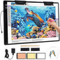 Zocelight Rechargeable A2 Light pad for Diamond Painting,A2 Light Board with 5200mAh Battery,6 Levels Dimming/3 Color temperatures 5500 Lux Super Bright Light Box for Drawing,Sketching,Animation