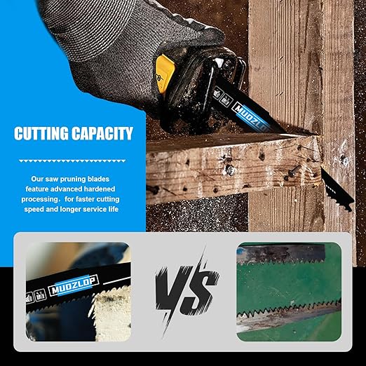 5 Pack 6 inch Reciprocating Saw Blades Set,6/12 TPI High Carbon Saw Blades, Woodcutting Saw Blades with Organizer Case (5, 6/12TPI/150mm)