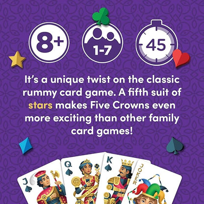 Five Crowns Scorepad – 130 Page Replacement Score Sheet, Card Game Score Card, Tracks 7 Players at Once, Gift for Kids, Birthday Gifts