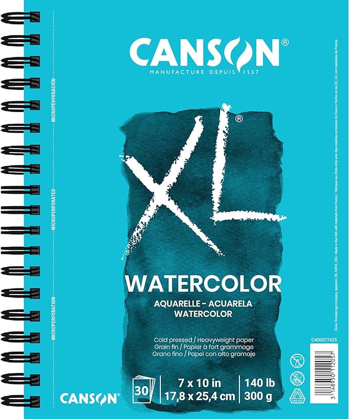 Canson XL Series Mixed Media and Watercolor Paper Pads, 9x12 in 60 Sheets and 7x10 in 30 Sheets