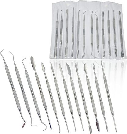 CYNAMED Stainless Steel Spatula Wax & Clay Sculpting Tool Carver Set (12PK)