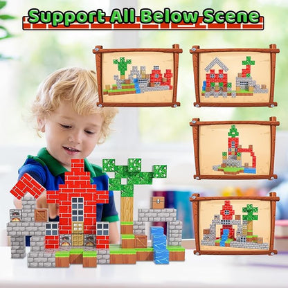 1 inch Magnetic Blocks - 100PCS Magnetic Toy Set, STEM Montessori Sensory Toys for 3+ Year Old Boys & Girls, Creative Construction Toys Gift for Toddlers Kids
