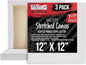 U.S. Art Supply Square Stretched Canvas for Painting 12x12 inch Gallery Depth 1-1/2" Thick, 3-Pack - 12oz Acrylic Gesso Triple Primed, Professional Artist Quality, 100% Cotton - Pouring, Oil Paint