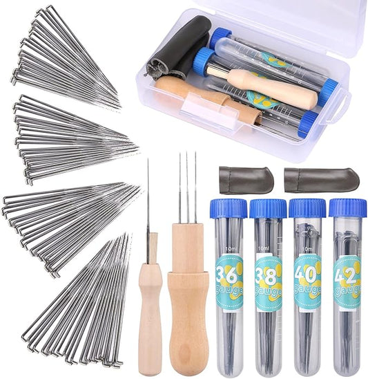 82PCS Needle Felting Tools, Needle Felting Needles, 4 Sizes Felting Needles with Needle Bottle Felting Tool Holders, Complete Needle Felting Supplies for Beginner Professional