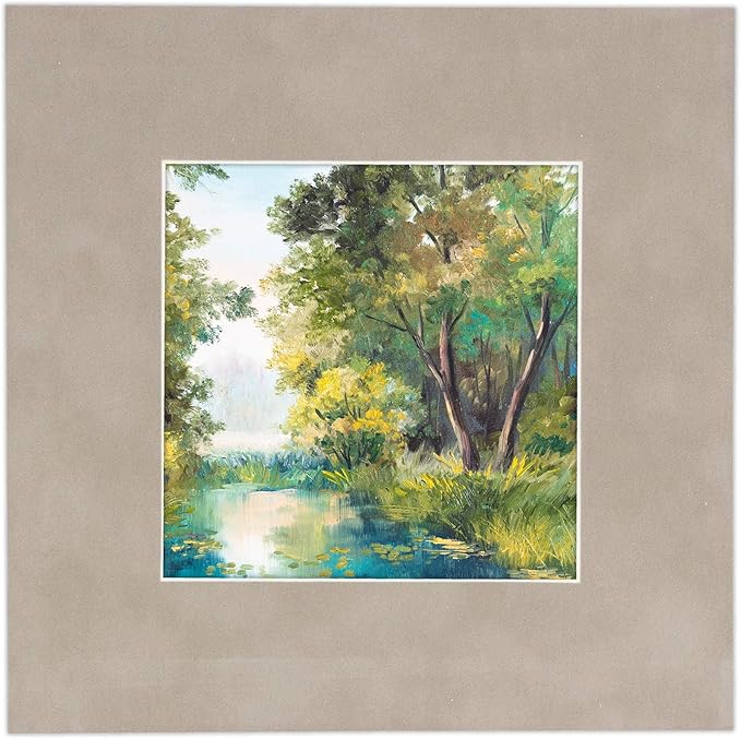 Pack of Ten Acid Free 8x10 Mats Bevel Cut for 5.5x8.5 Photos - Light Grey Suede Precut Matboards With Backing Boards and Self Seal Photo Mat Bags For Pictures, Photos, Framing - 4-ply Thickness