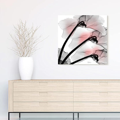 Empire Art Direct Frameless Free Floating Tempered Glass Panel Graphic Wall Art Ready to Hang, 24" x 24", Coral Luster Clycamen
