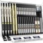 Nicpro 37PCS Gold Art Mechanical Pencil Set, 4PCS Metal Drafting Pencil 0.3/0.5/0.7/0.9 mm & 2PCS 2mm Lead Holder (6B 4B 2B HB 2H 4H) School Supplies for Sketching Drawing with 23 Tube Lead Refills