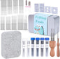 SOCNITC Needle Felting Tools, Needle Felting Kit, 4.5"x3.5" Needle Felting Pad, Wooden Handle Scissor for Beginner & Professional DIY