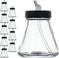 Master Airbrush (Pack of 10) TB-010 Empty 2.7-Ounce (80cc) Glass Jar Bottles with 30° Down Angle Adaptor Lid Assembly - Fits Dual-Action Siphon Feed Airbrushes, Use with Master, Badger, Paasche, Iwata