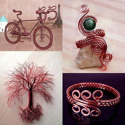 Aluminum Craft Wire, 32.8 Feet 3.0 mm/ 8 Gauge Red Bendable Soft Metal Aluminum Wire Roll Bulk for DIY Crafts Sculpting Jewelry Making