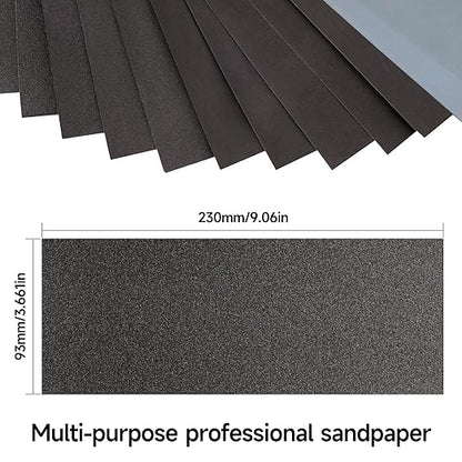 Sandpaper 180 Grit, Wet Dry Sanding Sheets 9x3.6 inch for Wood Furniture Finishing, Metal Sanding and Automotive Polishing,21 -Sheet