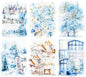 60Pcs Snow Country Winter PET Stickers, Large Landscape Stickers for Scrapbooking, DIY Crafts, Journaling, and Junk Journal Ephemera with Organizer
