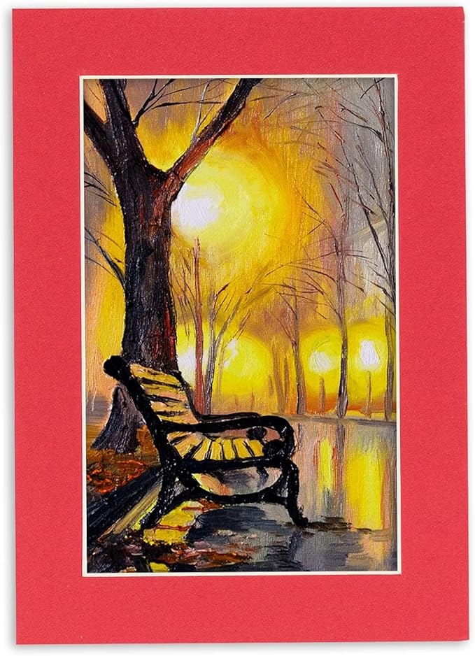 Poster Palooza Pack of TEN 11x14 Mats Bevel Cut for 8.5x11 Photos - Acid Free Cardinal Red Precut Matboards For Pictures, Photos, Framing - 4-ply Thickness