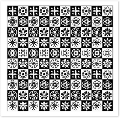 CHGCRAFT Lattice Pattern Polymer Clay Texture Sheets Geometric Flowers Silicone Texture Stamp Clay Texture Mat Modeling Pattern Pad Sheets for Jewelry and Earrings Tools, 5.5x5.5 inch