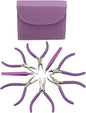 The Beadsmith Fashion Color Pliers – Set of 8 Slimline Color-Coordinated Tools – Matching Clutch in Orchid – Jewelry Making Supply Kit to Create Necklaces, Bracelets, Earrings & More