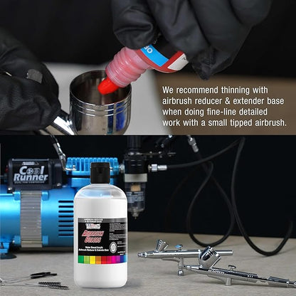 U.S. Art Supply 16-Ounce Airbrush Thinner Reducer and Extender Base for Acrylic Paints - Airbrush Paint Thinner, Reduces Viscosity, Improves Flow, Thins Acrylic Pouring Paint