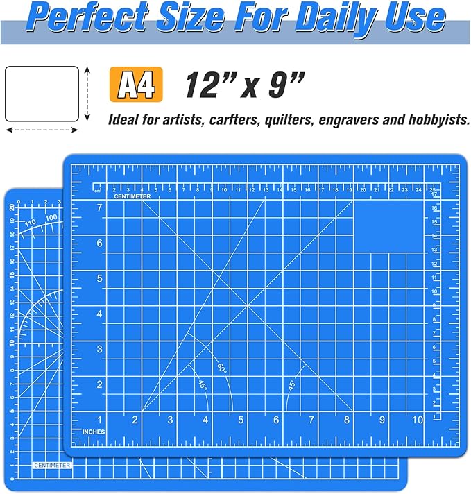 DIYSELF Cutting Mat 9x12in, Self Healing Mat for Crafts, Sewing & Quilting