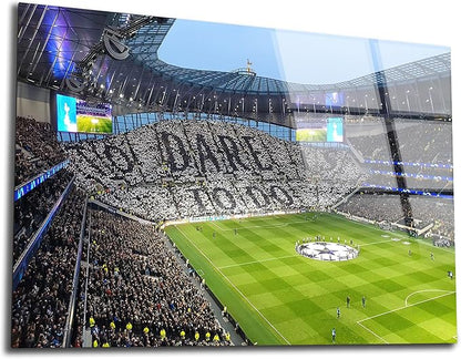 SpiritualHands Tottenham Hotspur Stadium Tempered Glass Wall Art Painting for Living Room, Tempered Glass Modern Prints Decor, Large Vivid Color Panel for Bedroom, Kitchen, or Office