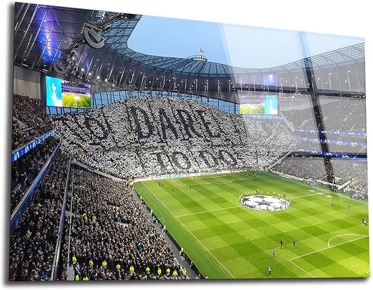 SpiritualHands Tottenham Hotspur Stadium Tempered Glass Wall Art Painting for Living Room, Tempered Glass Modern Prints Decor, Large Vivid Color Panel for Bedroom, Kitchen, or Office