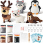 WATINC Needle Felting Kit - 5 Set Unique Different Cute Doll Wool Felt Needle Tools Foam Pad Instruction, DIY Home Decoration Craft Party Supplies for Art Work Starter Beginners (Polar Animal)