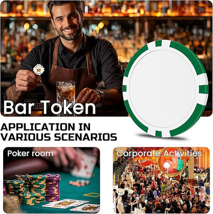 50 Custom Poker Chips, Personalized with Your own Logo, Photo or Text - 11.5g Casino Chips for Poker Gram, Tournaments, Business Card, Token