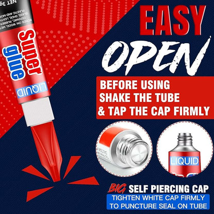 3 Gram (Pack of 48) Single Use Super Glue Liquid, Super Fast, Thin & Strong Adhesive Superglue, Cyanoacrylate Glue for Hard Plastics, DIY Craft, Ceramics, Leather, Metal Etc