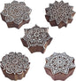 Royal Kraft Mandala Wooden Printing Stamps (Set of 5) - DIY Henna Fabric Textile Paper Clay Pottery Blocks Htag2209