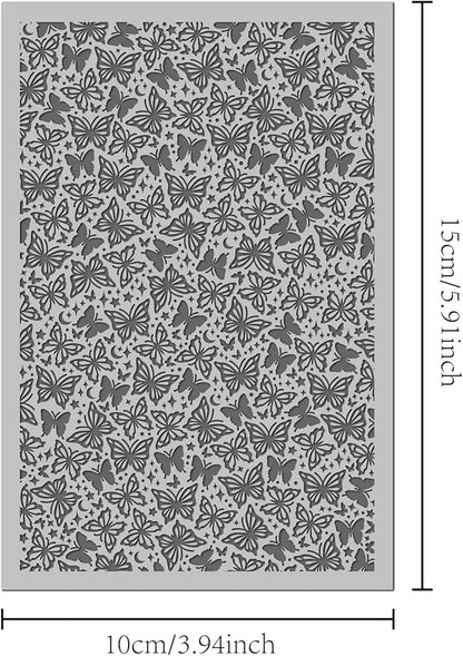 Arbuya Butterfly Polymer Clay Texture Mat - Butterflies Texture Sheet for Polymer Clay Jewelry Making, Earring Charms, DIY Craft Supplies