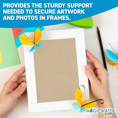 MagicWater Chipboard Sheet for DIY Projects - 8.5x11 Inch - 10 Pack - 50 pt - Heavy Duty Kraft. (0.050 Inch Thick) Paperboard, for Scrapbooking, Books, Picture Frame Backing, Arts Project & Crafts