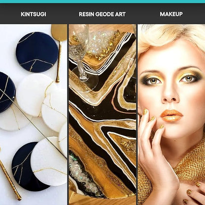 MEYSPRING Royal Gold Mica Powder for Epoxy Resin - Kintsugi Gold - Epoxy Resin Pigment - Great Resin Color for Kintsugi Repair Kit and Metallic Epoxy - Resin Art Supplies - Cosmetic Grade Mica Powder