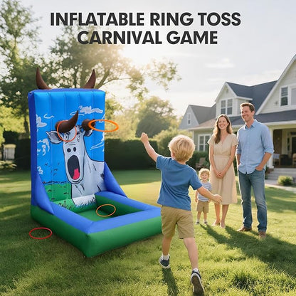 Inflatable Carnival Game with Built-in Blower, Portable Fun Toss Game for Backyard, Outdoor Carnival & Party