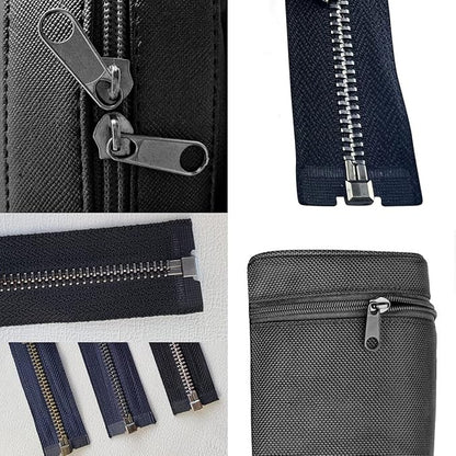 Platinum 48-Piece Metal Zipper Repair Accessories Set - DIY Sewing Kit with Zipper Head Slider, Retainer Box, Insert Pin, Top & Bottom Stoppers for 3# 5# 8# 10# Zippers