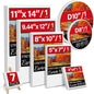 7 Pack Stretched Canvases for Painting, Multi Size 11x14, 9.44x12, 8x10, 5x7, 4x4, Round Canvas with 8x8, 10x10, Primed Blank Canvas for Oil, Acrylic Paint, Beginner, Artist