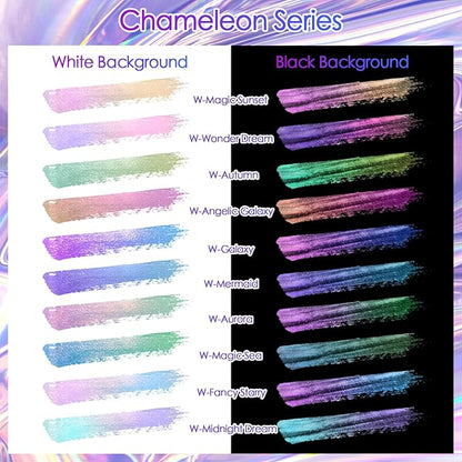 Ceya Chameleon Mica Powder, 1.8oz/ 50g Angelic Galaxy Chrome Nail Powder, Cosmetic Grade Pearlescent Effect Color Shift Pigment for Epoxy Resin, Makeup, Nail Polish, Soap Candle Making, Slime, Paint