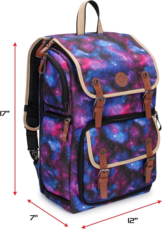 ENHANCE Designer Edition TCG Backpack - MTG Deck Bag Card Binder Space, TCG Deck Box Storage, MTG Playmat Holder - Card Storage Compatible with Magic the Gathering, Pokemon, Lorcana (Canvas Galaxy)