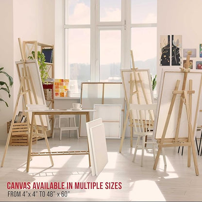 U.S. Art Supply X-Large Stretched Canvas for Painting 36x36 inch Gallery Depth 1-1/2" Thick, 2-Pack - 12oz Acrylic Gesso Triple Primed, Professional Artist Quality, 100% Cotton - Oil, Pouring Paint