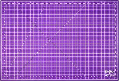 Breman Precision 24x36 Inch Self Healing Cutting Mat - 2-Sided 5-Ply PVC Purple/Gray Cutting Mats for Crafts, Sewing, Quilting and DIY Projects - Durable and Non-Slip Design with Precise Grid Lines