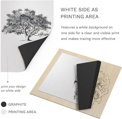 MyArtscape Graphite Transfer Paper, 20 Mixed Sheets - Wax Free - Erasable - Smudge-Free - Ideal for Drawing and Tracing - Premium Arts and Crafts Supplies