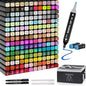 Banral Alcohol Markers Set, 180 Colors Dual Tip Alcohol Based Art Marker for Artists, Permanent Drawing Pens for Adult Coloring Sketching Illustration with Case and Holders