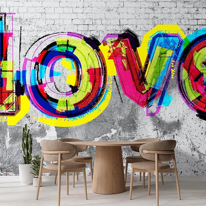 wall26 Colorful Graffiti Large Wall Mural, Removable Peel and Stick Wallpaper, Home Decor - 120x168 inches