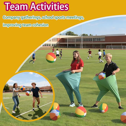 Granny Pants Yard Game, Hilarious Inflatable Ball Relay Set with Granny Giant Stretchy Pants, Ganny Pants Outdoor Game, Balls and Pump, Team Relay Family Reunion Party Field Game Set