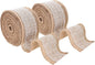 Mandala Crafts Burlap and Lace Ribbon 3 Inches Wide Jute Ribbons for Crafts - 20 Yds Roll Rustic Burlap Wrap Trim Ribbons for Wreaths Bows Wedding Party
