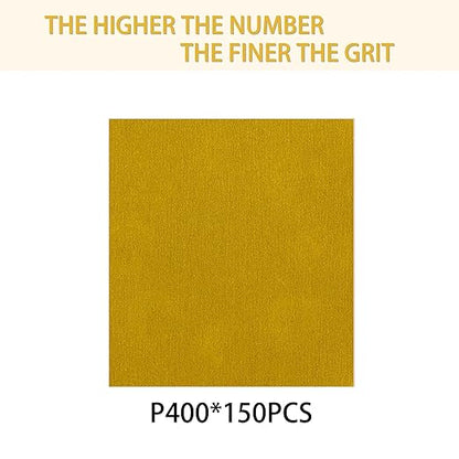 150PCS 400 Grit Gold Sanding Discs, 5-Inch 8-Hole Sandpaper for Random Orbital Sander, for Automotive or Woodworking