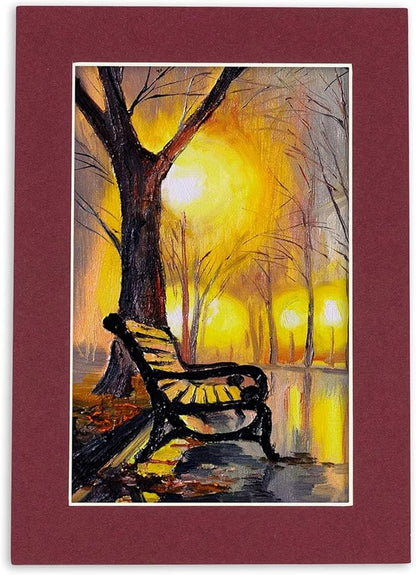 Poster Palooza 8x10 Mat for 6x8 Photo - Precut Maroon Picture Matboard for Frames Measuring 8 x 10 Inches - Bevel Cut Matte to Display Art Measuring 6 x 8 Inches - Acid Free Pack of 25 MATS