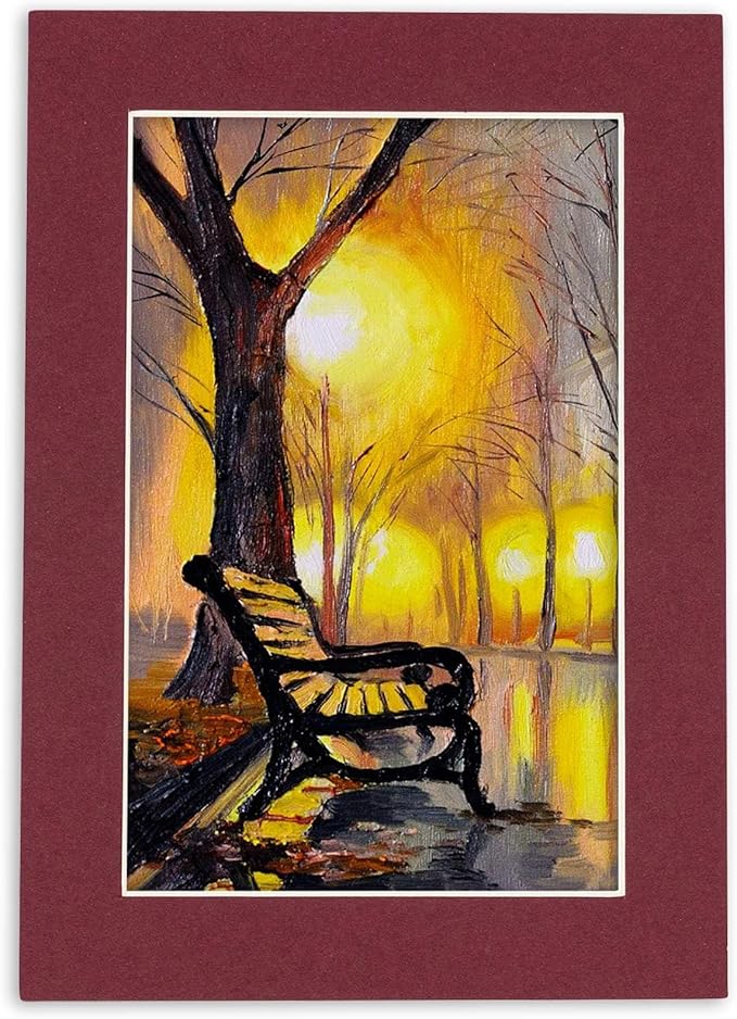 8x10 Mat for 6x8 Photo - Precut Maroon Picture Matboard for Frames Measuring 8 x 10 Inches - Bevel Cut Matte to Display Art Measuring 6 x 8 Inches - Acid Free ONE MAT with Backing Board & Clear Bag