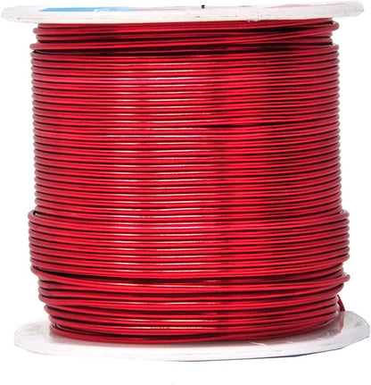 Mandala Crafts 18 Gauge Anodized Aluminum Craft Wire for Jewelry Making - 450 FT Colored Flexible Silver Black Gold Purple Red Kelly Green Wire - Bendable for Bonsai Armature Crafting Sculpting