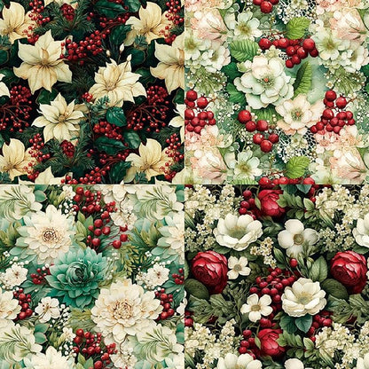 YASMEN Floral Scrapbook Paper Pad - Flower Patterned Cardstock Pads, 6x6 Single-Sided Craft Paper for Card Making, Scrapbooking, Greeting Cards, Junk Journal, Planners, Art Collage - 24 sheets