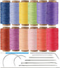 KIVISIN Trendy Color Waxed Thread 0.8mm, Heavy Duty Wax Polyester Cord 32 Yards String Spools Wax Coating for Bracelets Braiding, Micro Knotting, Sewing, Stitching, Book Binding, Micro Macrame Making